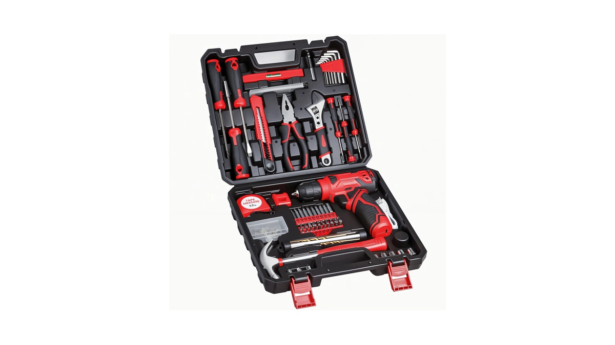 Tool Set - 8v Cordless Drill Set, 132 Piece Home