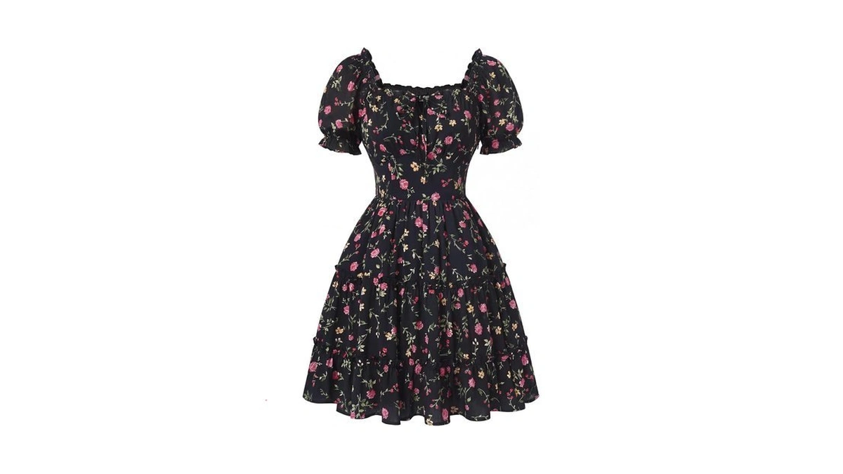 Scarlet Darkness Floral Corset Mini Dress Women Teen Summer Off