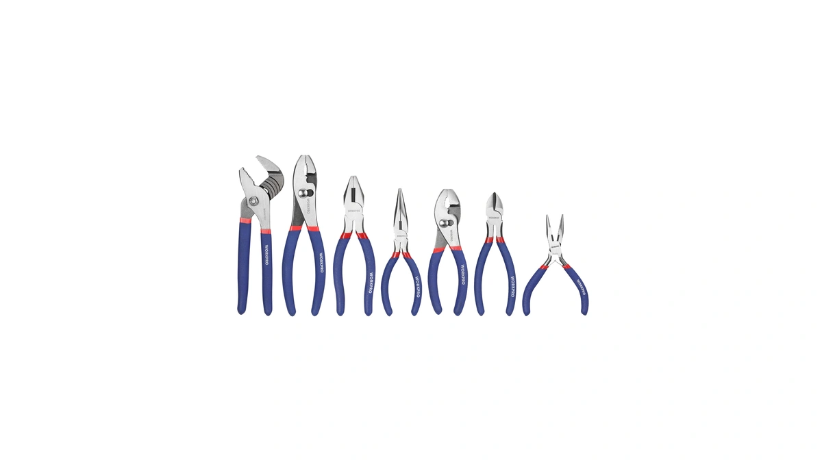 7-piece Workpro Pliers Set With Groove Joint, Long Nose, Slip