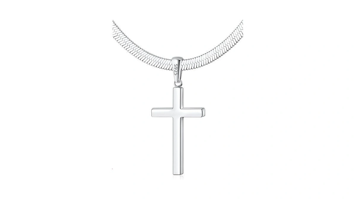 Eterjew S925 Sterling Silver Cross Chain Necklace For Women 24
