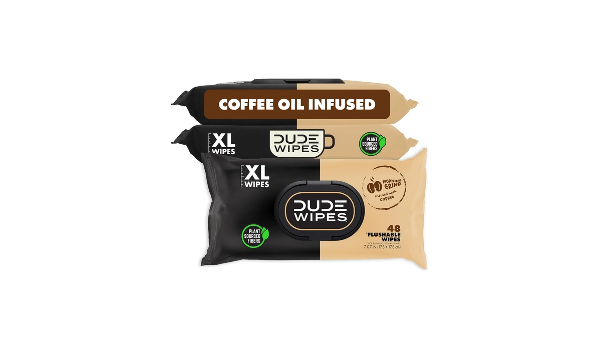 Dude Wipes Morning Grind Flushable Wipes - Coffee Scented Extra-large