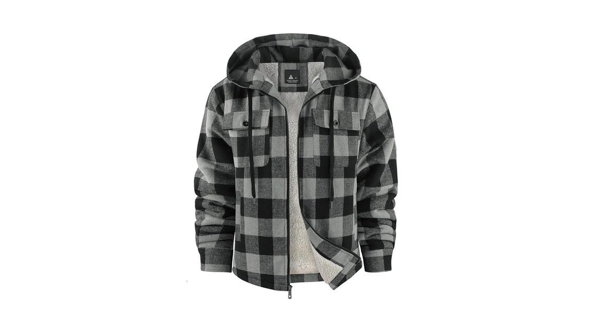 Scodi Men's Flannel Shirt Jacket Fleece Sherpa Lined Plaid Jackets