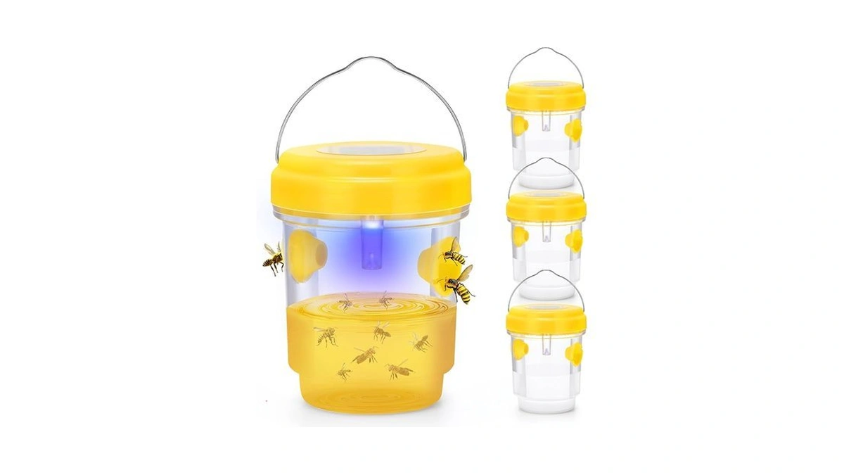 Wasp Trap, Solar Wasp Traps Outdoor Hanging, Reusable Yellow Jacket