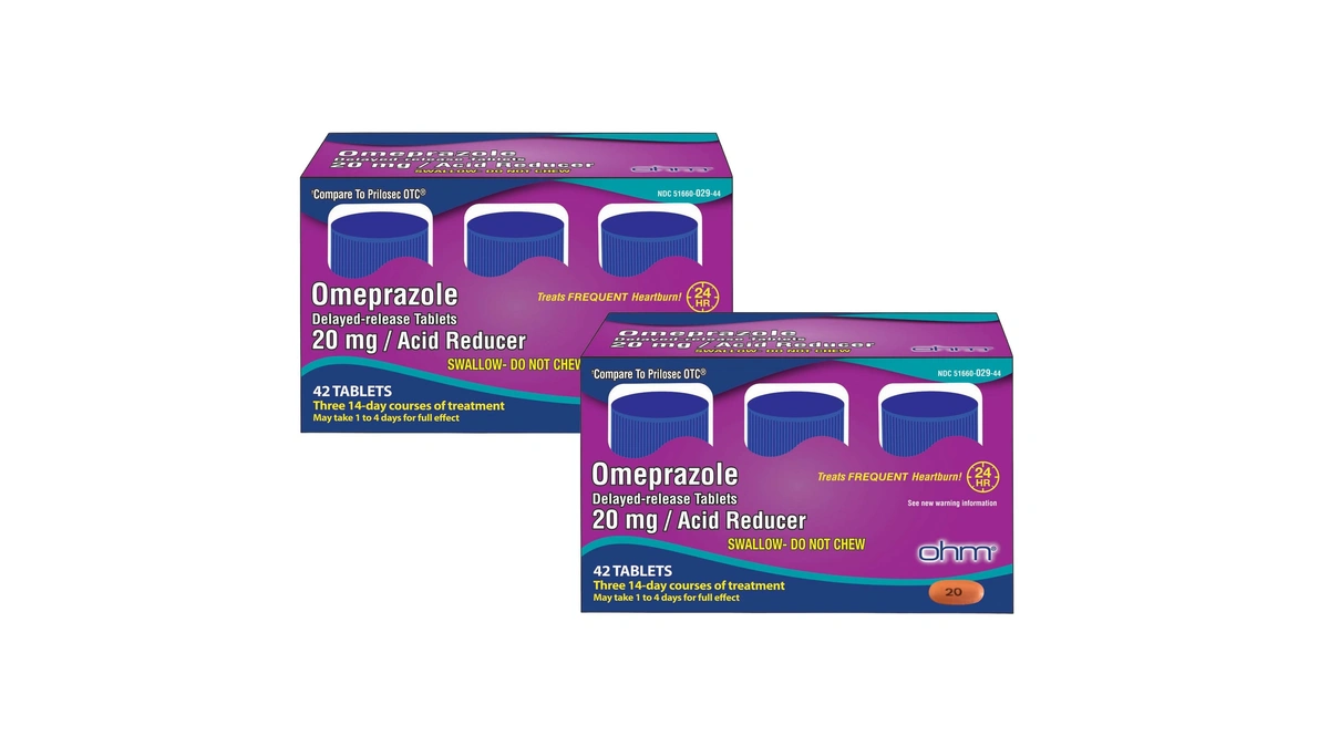 Ohm Omeprazole Delayed-release Tablets, 20mg Acid Reducer, Treats Frequent Heartburn