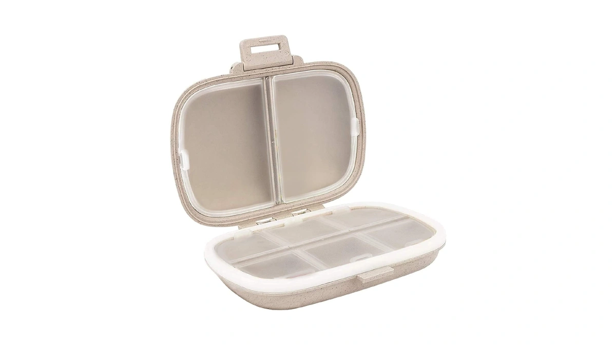 Holii Travel Pill Organizer, 8 Compartments Portable Pill Case, Daily