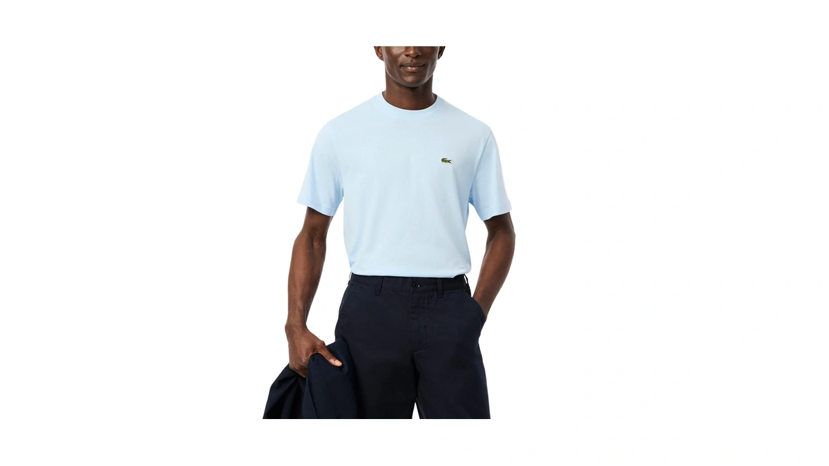 Lacoste Men's Cotton T-shirt, Rill Blue Green Croc, X-large