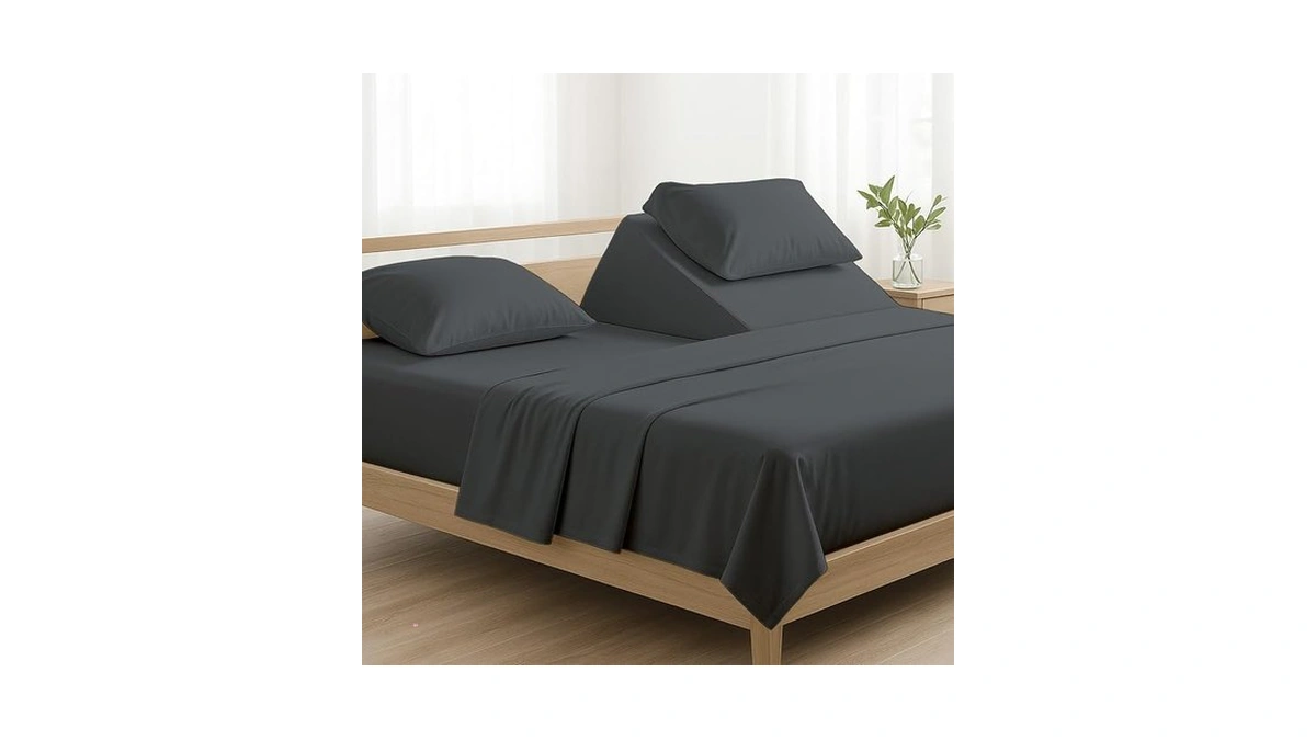 Non Sticky Cotton 4 Piece Top Split King Sheets Sets