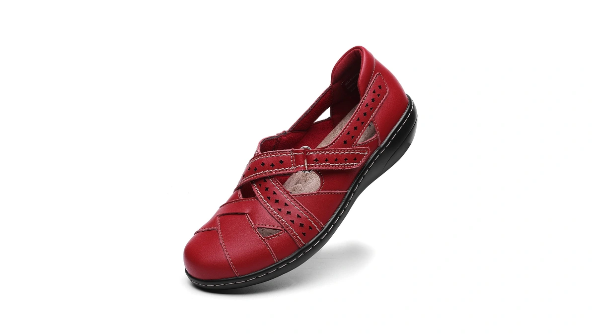 Irrefour Women's Classic Red Genuine Leather Casual Loafer Cute Slip-on