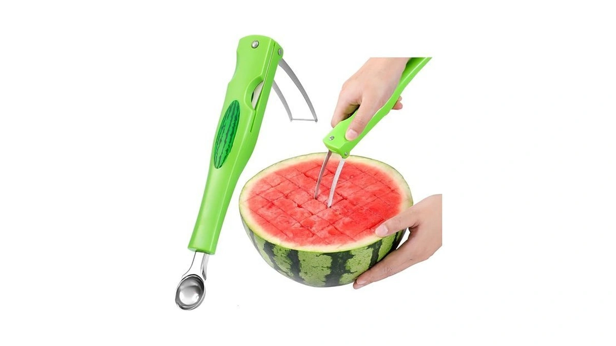 Olesbur Premium Watermelon Cutter - 3 In 1 Watermelon Cutter