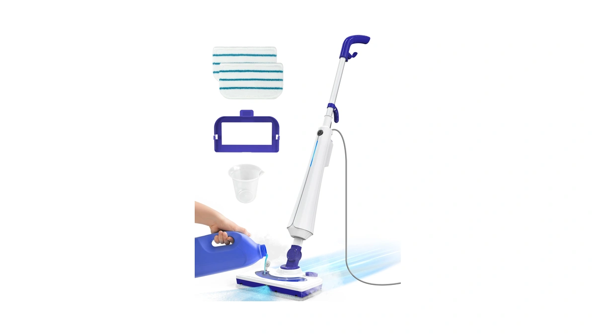 Aspiron Professional Steam Mop Cleaner, 1300w Floor Steamer With Detergent