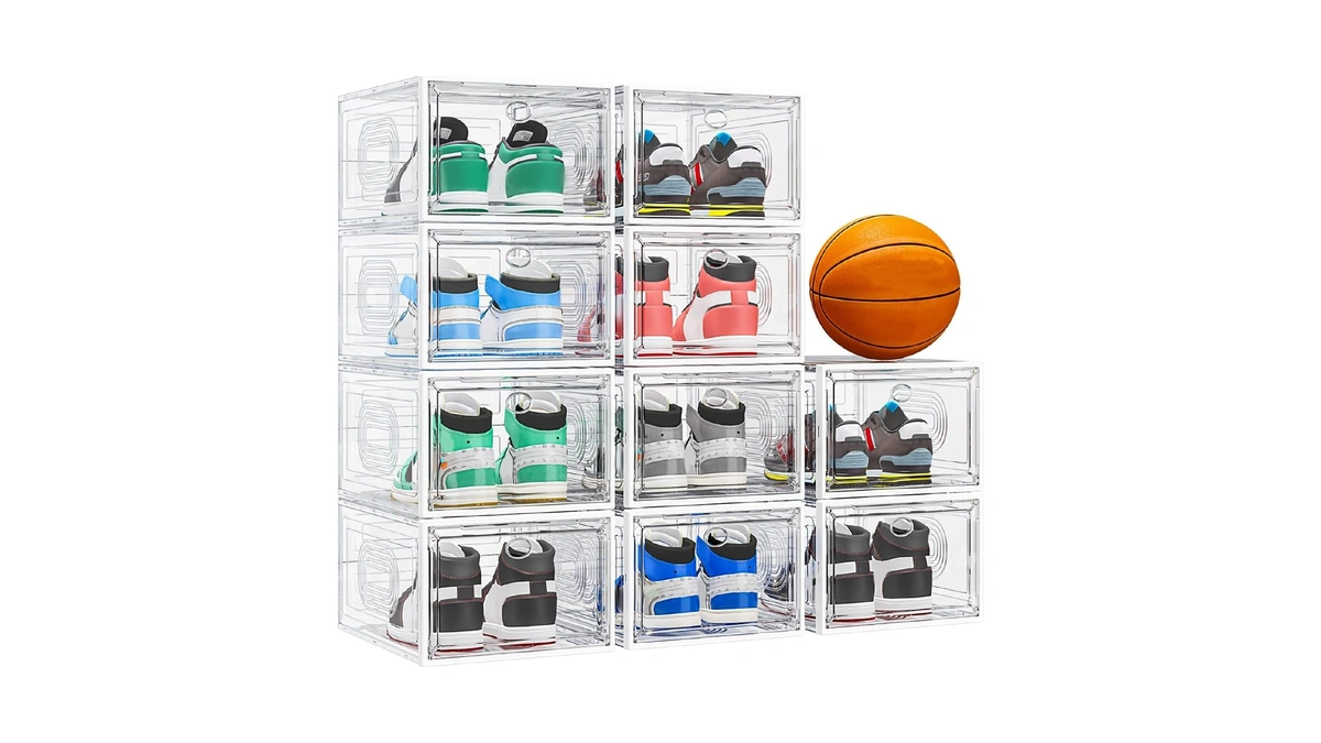 Caktraie 10 Pack Thicken Shoe Organizer Stackable,upgraded Sturdy Shoe Storage