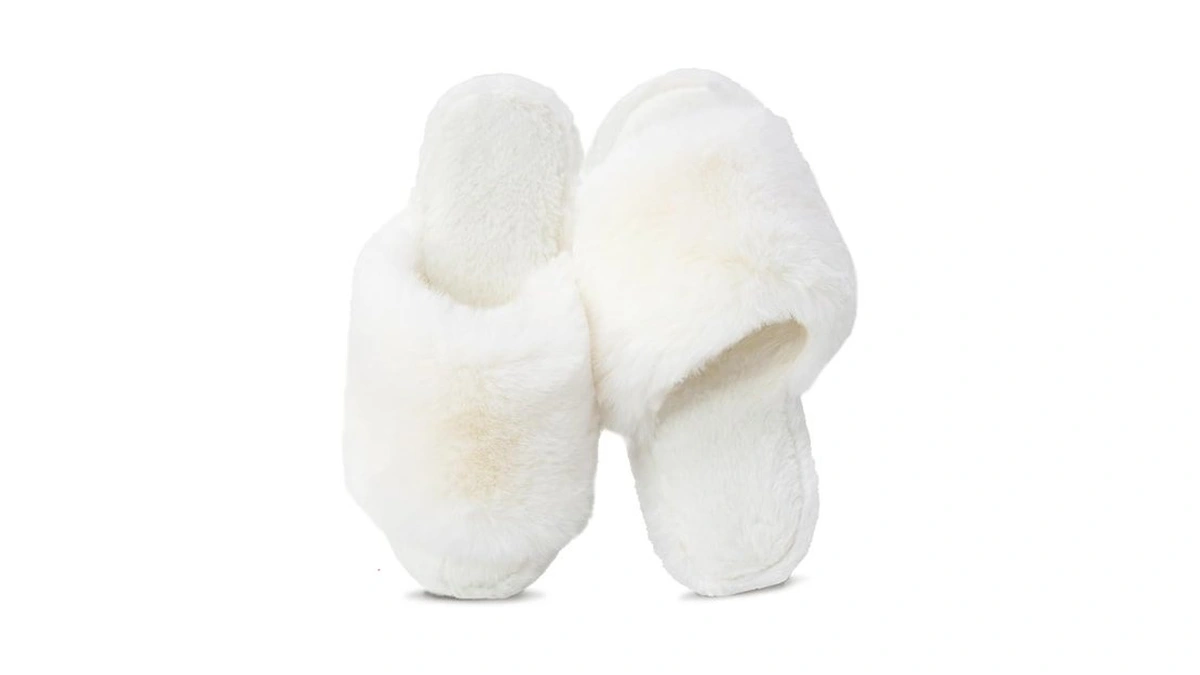 Rosoz Women's Soft Plush Fuzzy Slippers Memory Foam Anti-skid Thin
