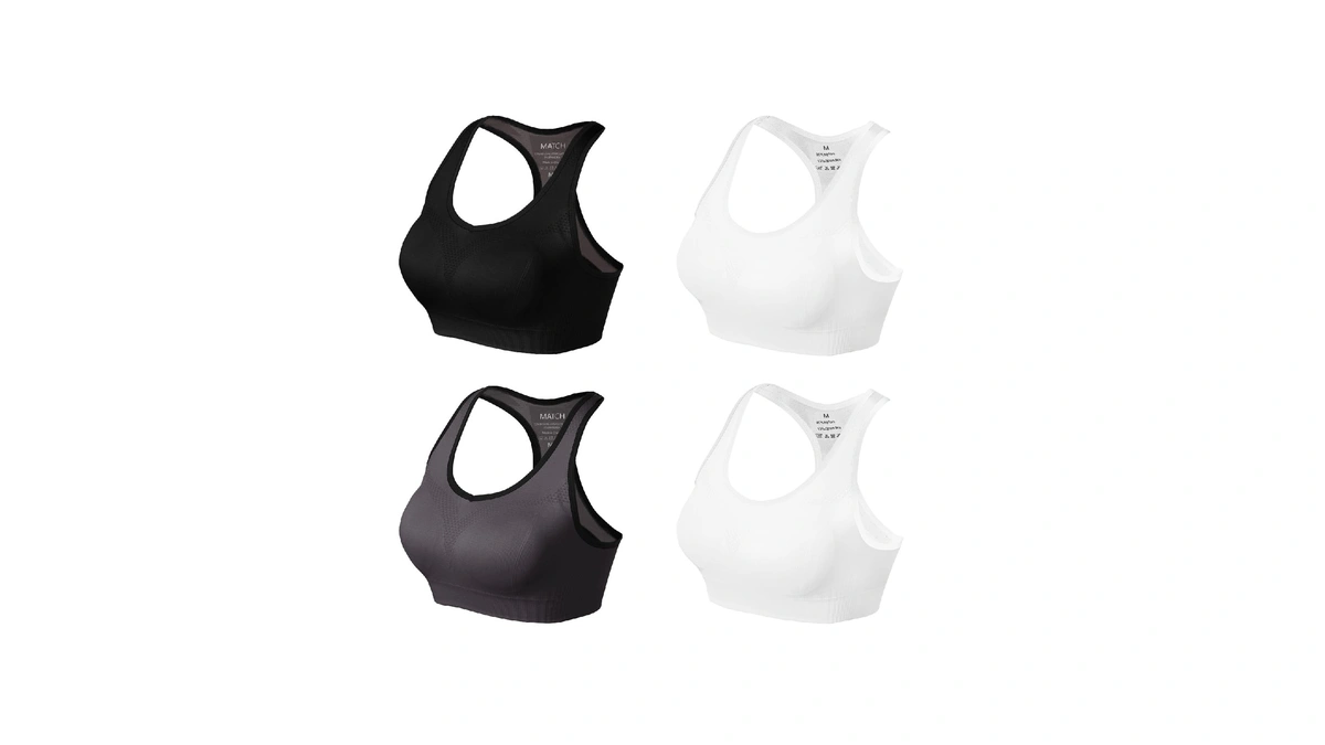 Match Racerback Sports Bras For Women – Padded Seamless Strappy
