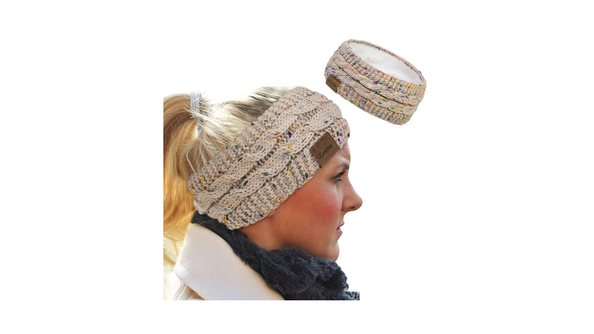 Loritta Womens Ear Warmers Headbands Winter Warm Fuzzy Cable Knit