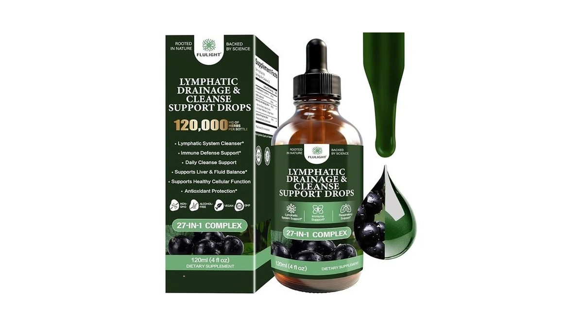 Lymphatic Drainage & Immune Defense Drops, 27-in-1 Liquid Herbal Formula