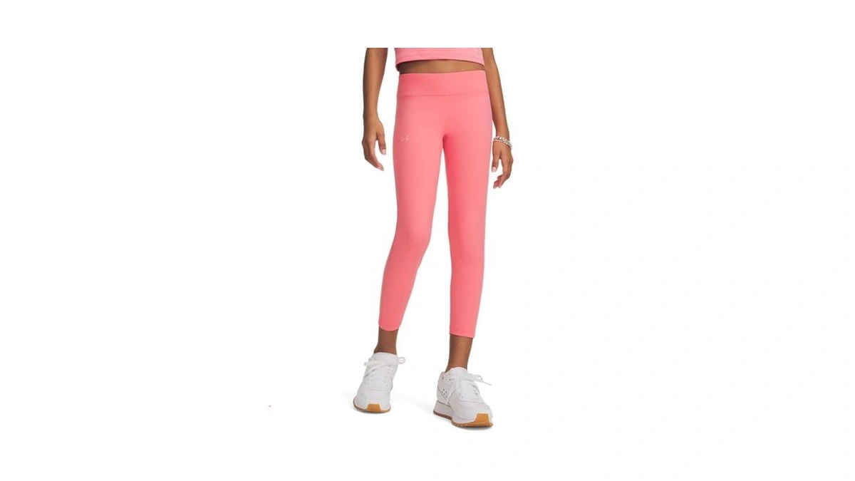 Under Armour Girls' Motion Solid Crop Leggings, (600) Bittersweet Pink