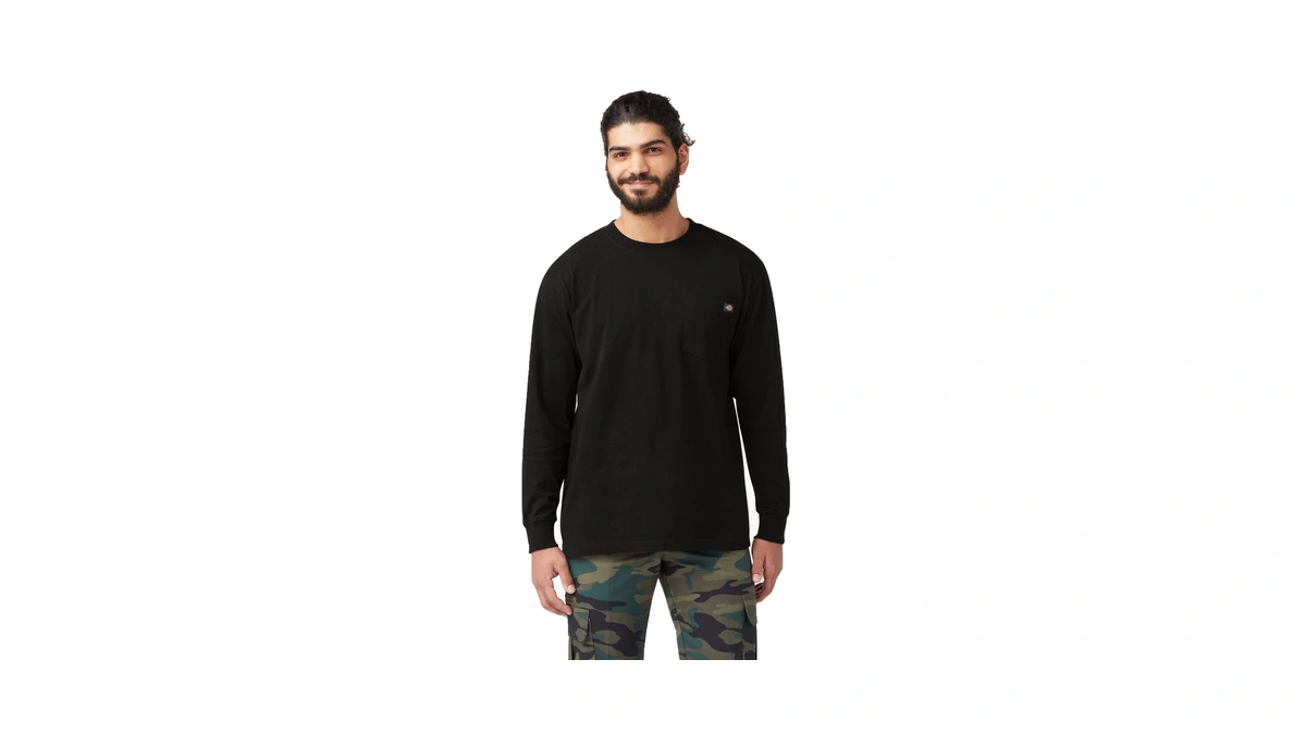 Dickies Men's Long Sleeve Heavyweight Crew Neck, Black, X-large