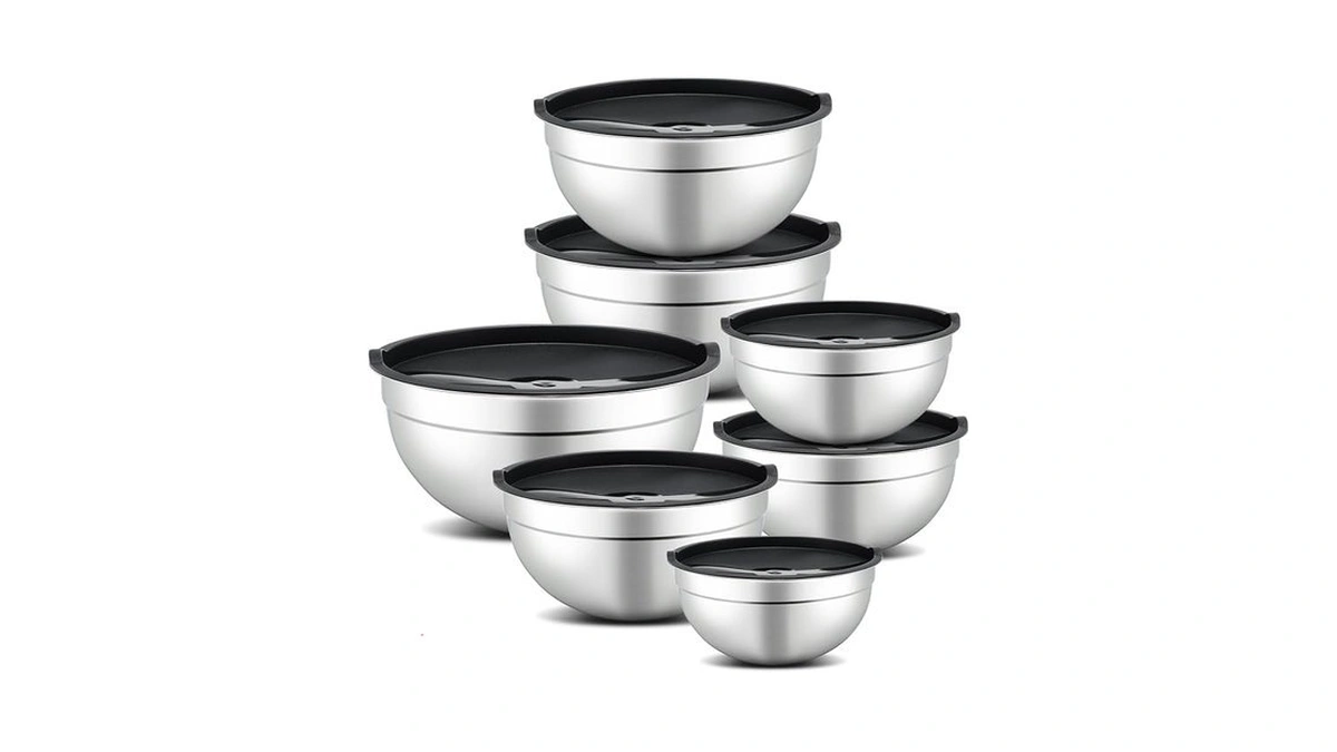 Hunnycook 7 Piece Mixing Bowls With Lids Set - Mixing