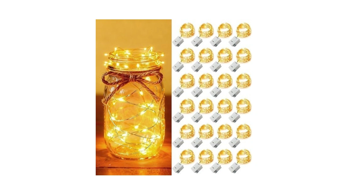 24 Pack Fairy Lights Battery Operated [3 Modes] 7ft 20