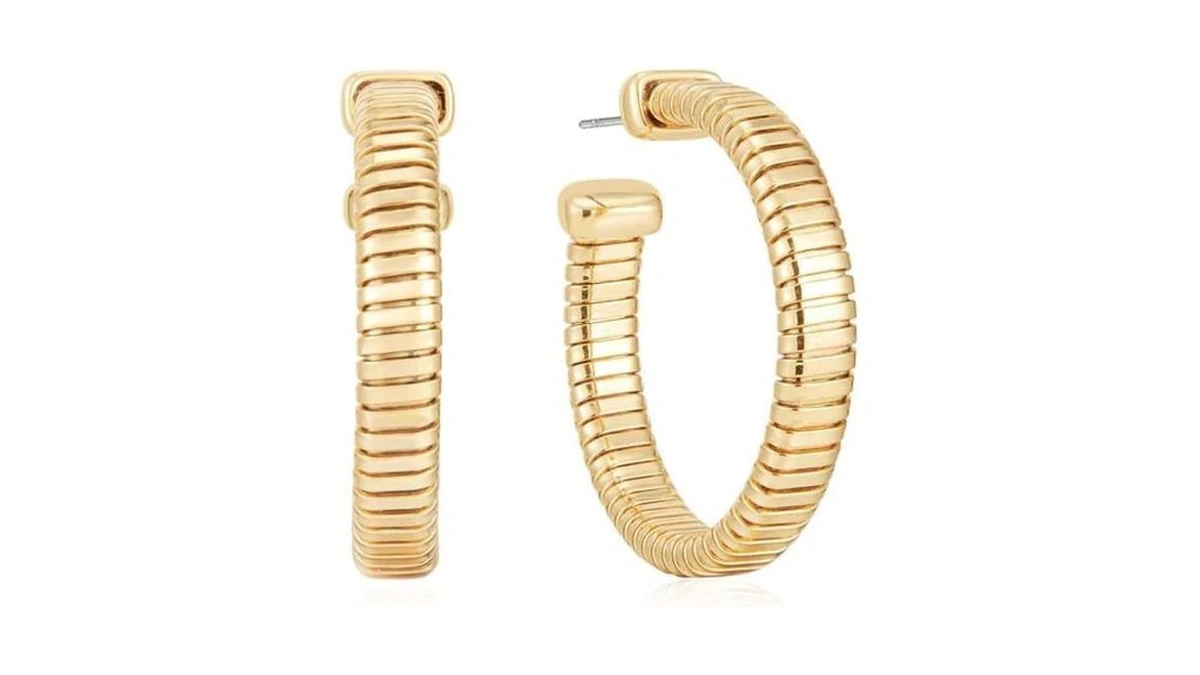 Ettika 18k Gold Plated Flex Hoops - Essential Open Hoops