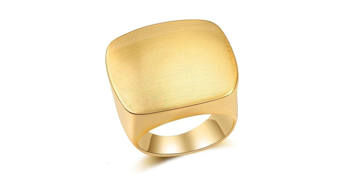 Aprilery Gold And Silver Rings For Women, Chunky Signet Statement