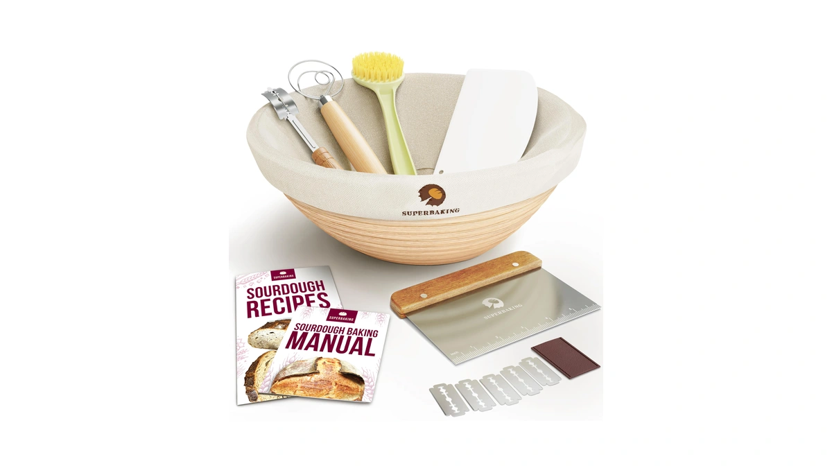 Superbaking Banneton Bread Proofing Basket, Sourdough Bread Baking Supplies, Round