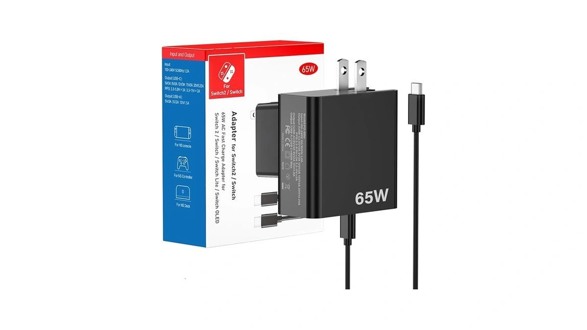 Hollabudz Switch 2 Charger - 65w Charger For Nintendo Switch,