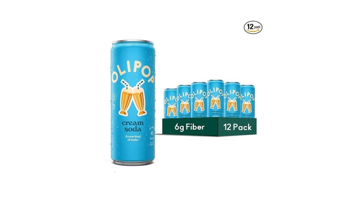 Olipop Prebiotic Soda Pop, Cream Soda, Pantry Pack Packed With