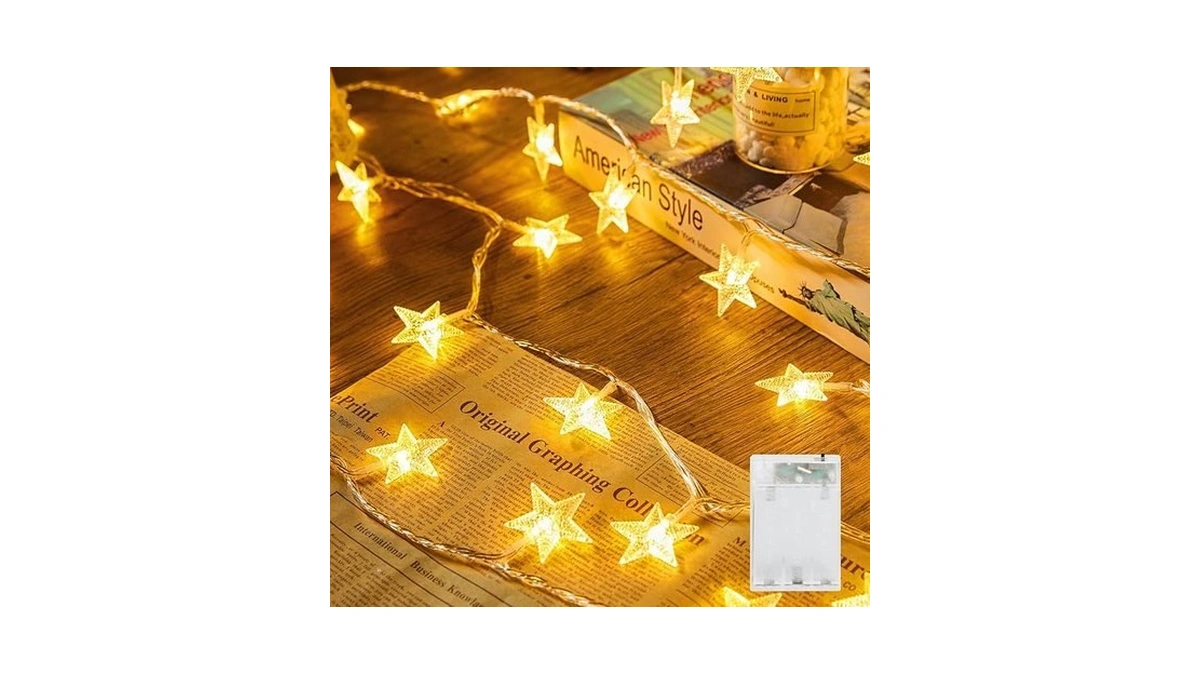 Minetom Star String Lights Battery Operated - 17 Ft 50
