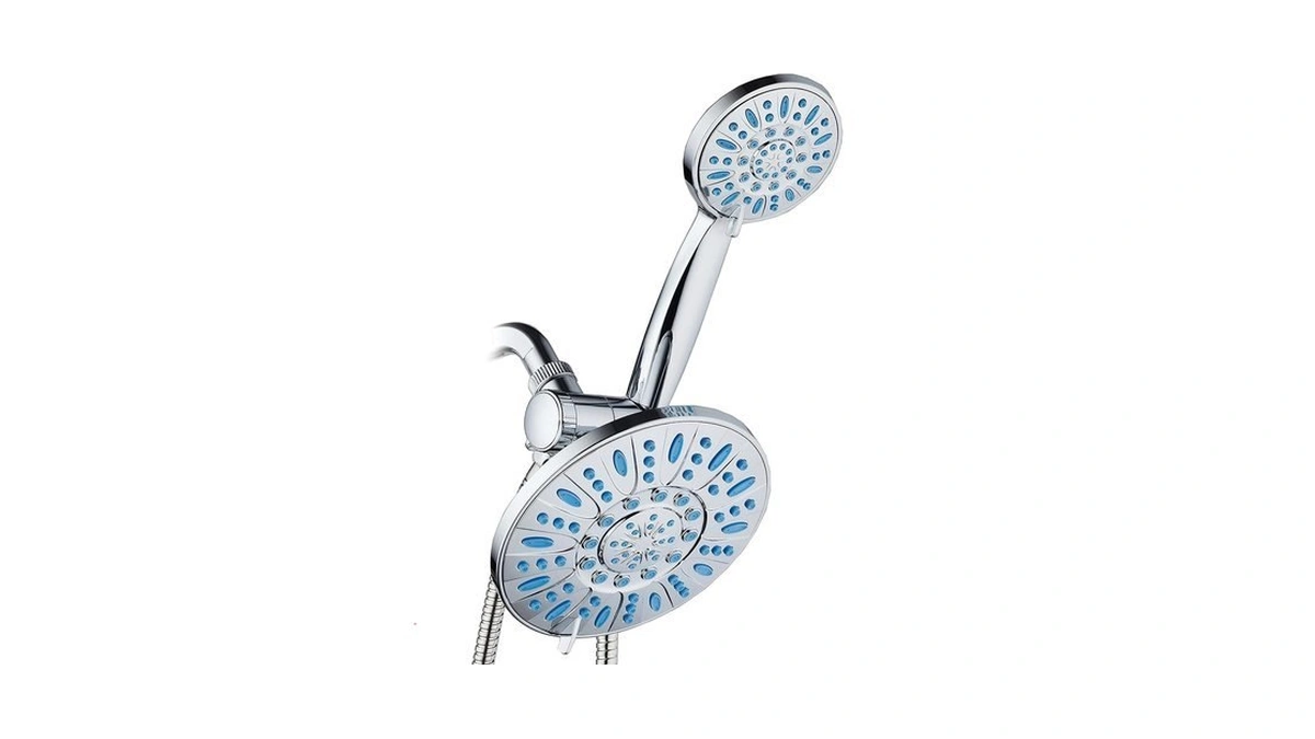 Antimicrobial/anti-clog High-pressure 30-setting Rainfall Shower Combo By Aquadance With Microban
