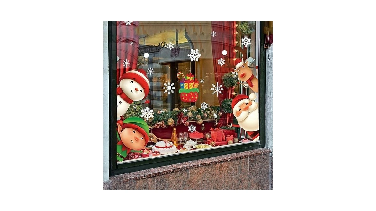 Ximishop 82pcs Christmas Snowflake Window Clings Stickers For Glass, Xmas