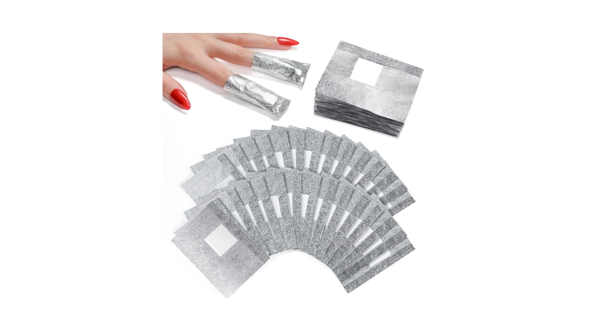 Makartt Nail Foil Wraps, 100pcs Soak Off Foils With Pre-attached
