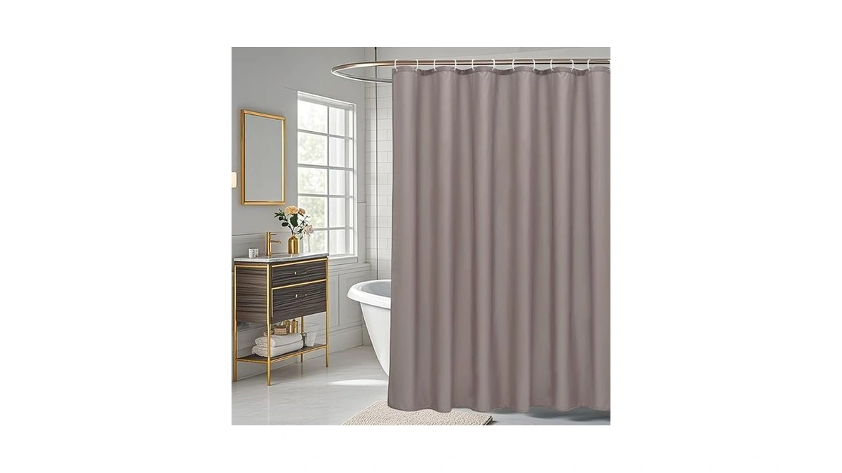 Aoohome Extra Long Shower Liner, Fabric Bathroom Curtain With Hooks