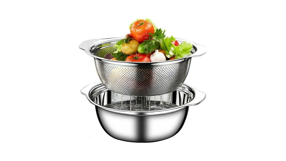 Stainless Steel Colander, 2.5 Qt Colander For Kitchen With Handle,