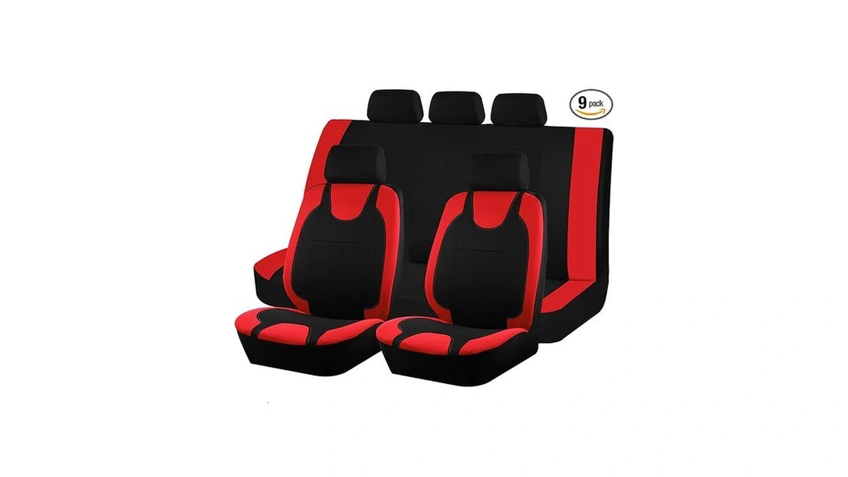Bittwee 9pcs Car Seat Covers Full Set, Polyester Washable Automobile