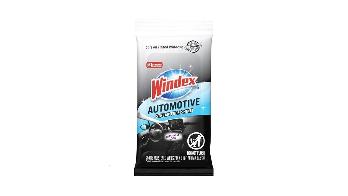 Windex Auto Wipes For Car Windows, Mirrors And Screens, Pre-moistened