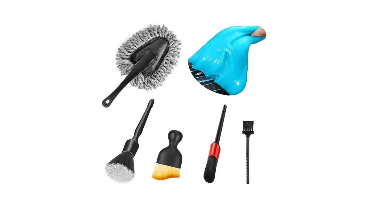 Fitosy Car Interior Duster Detail Brush Cleaning Gel Kit, Soft
