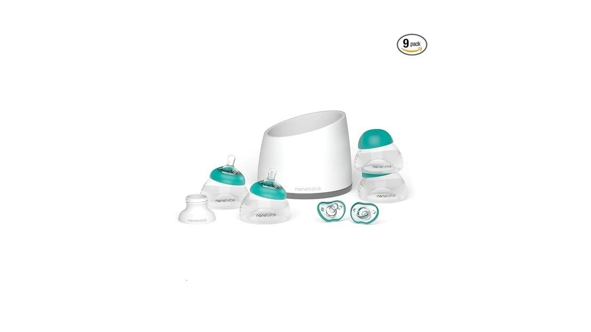 Nanobebe Breastmilk Baby Bottle Anti-colic Starter Set With Silicone Pacifiers,