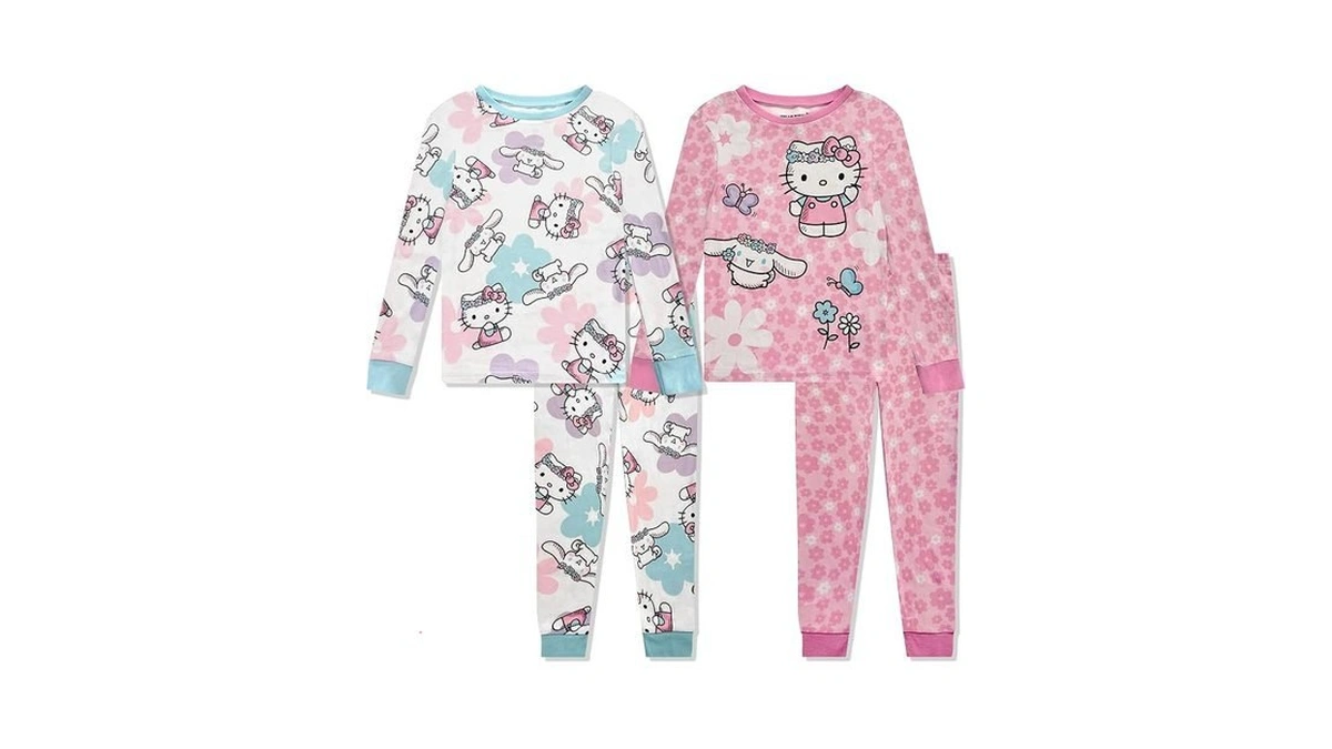 Hello Kitty 4 Piece Pajama Set - Toddler Girls Pj