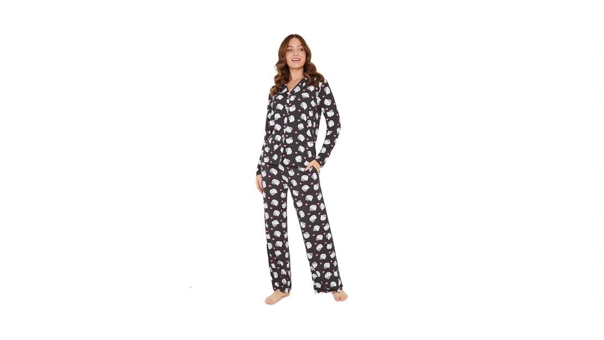 Hello Kitty Sanrio Pajama Set Teens, Women, 2-pc Long Sleeve