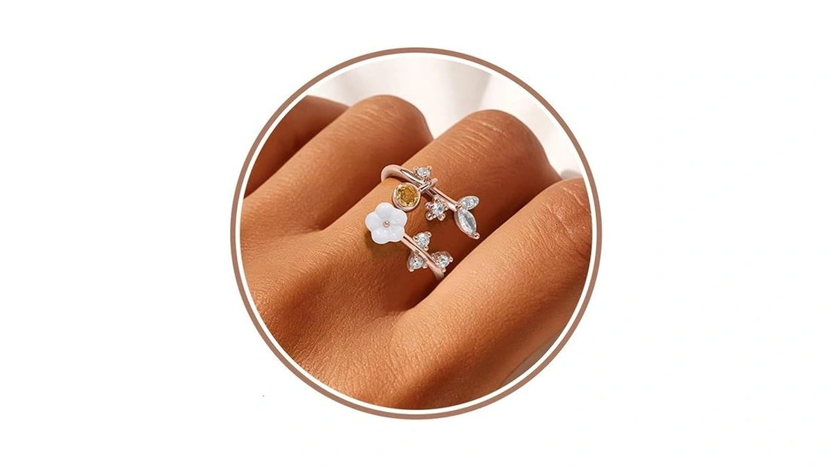 Gold Birthstone Rings For Women Non Tarnish Fashion Stackable Dainty