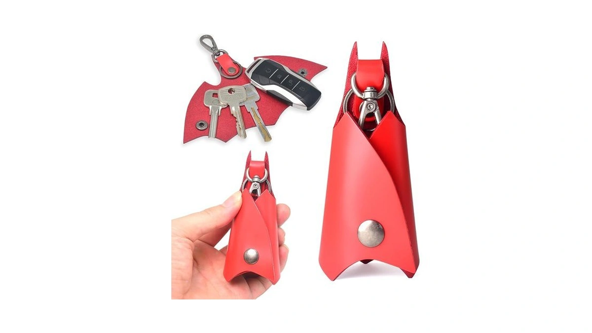 Lightning Deal Caillu Leather Bat Keychains