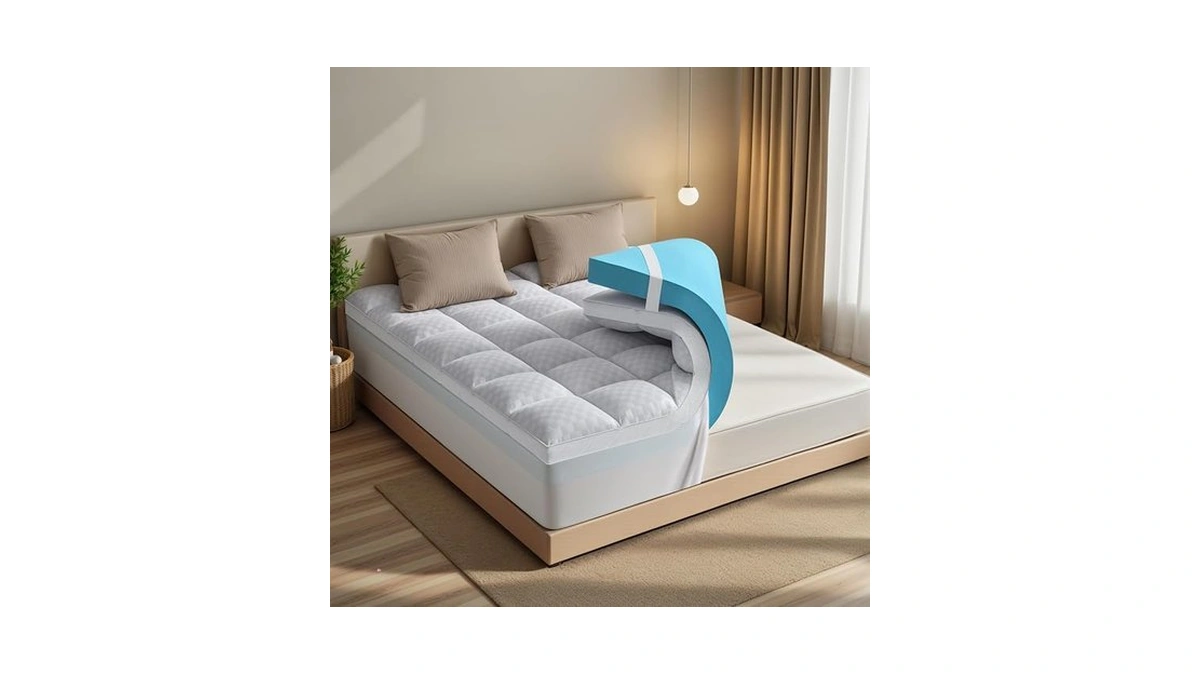 Dual Layer Memory Foam Mattress Topper For Pain Relief With