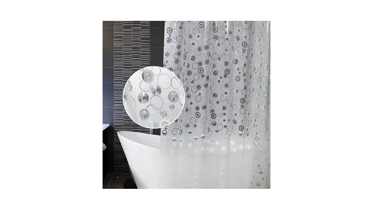 Aoohome Plastic Small Shower Curtain Liner - Eva 3d Circle