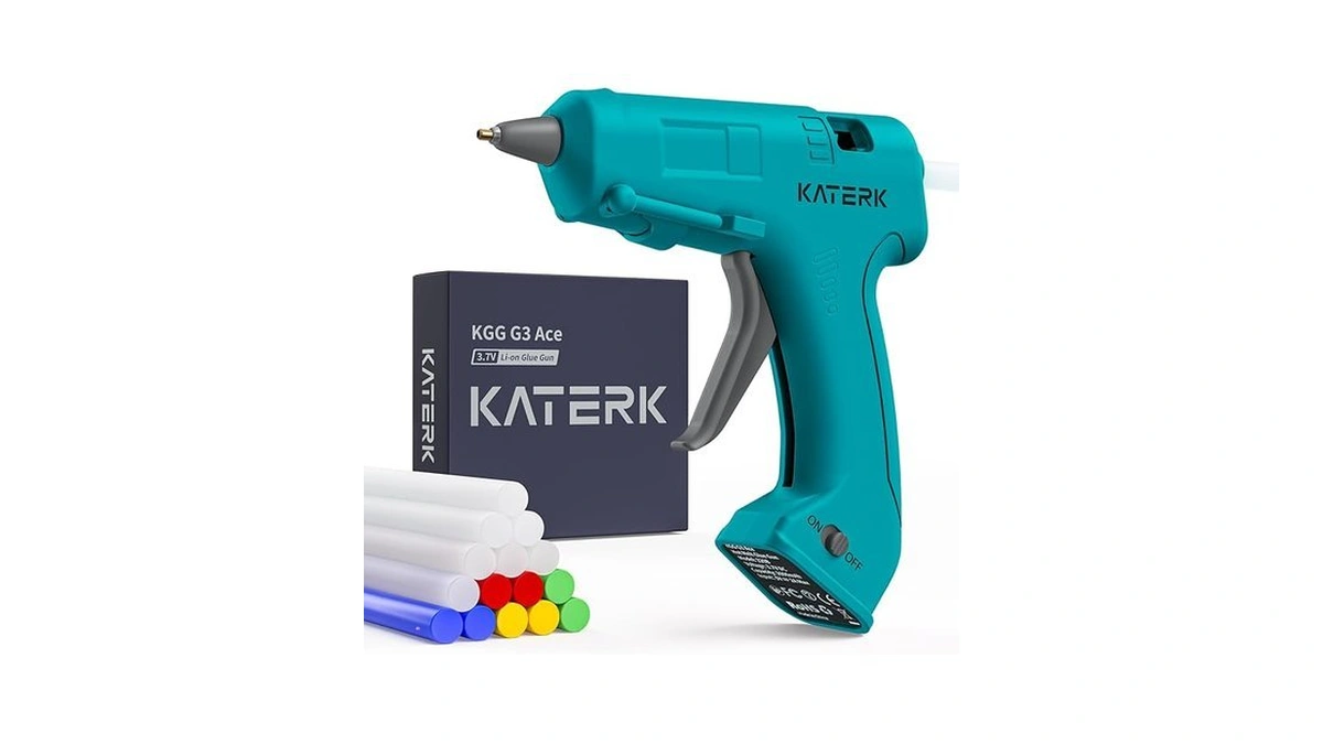 Katerk 3.7v Cordless Hot Glue Gun Kit, 90s Fast Heating,