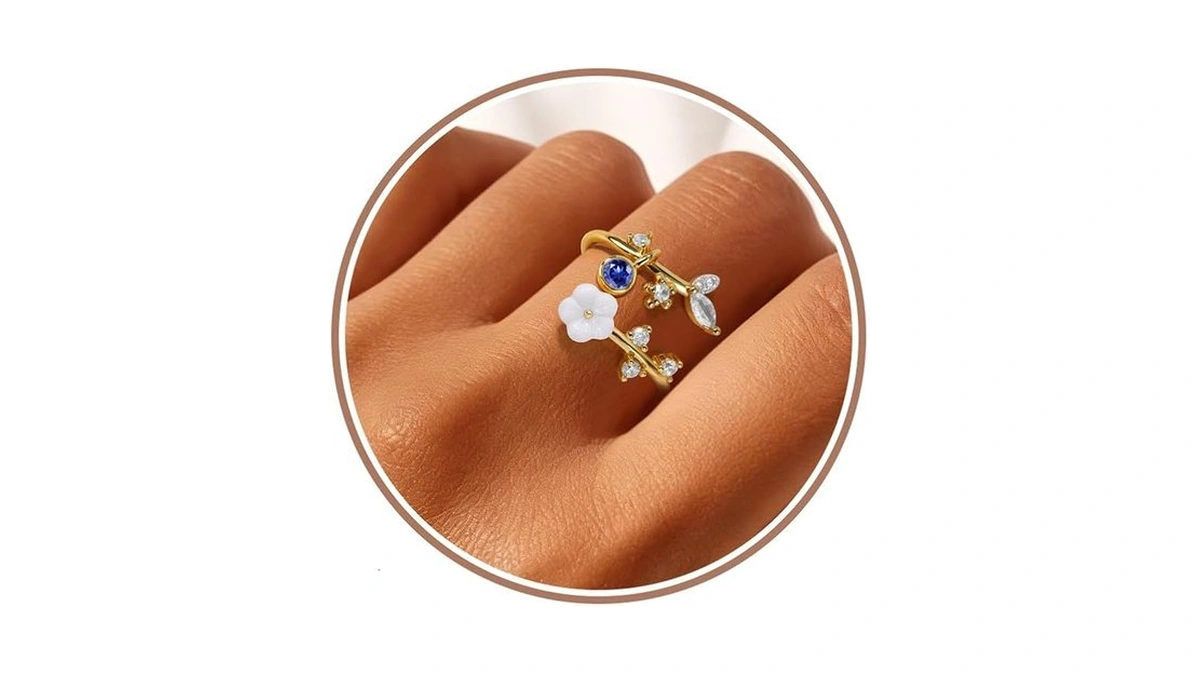 Gold Birthstone Rings For Women Non Tarnish Fashion Stackable Dainty