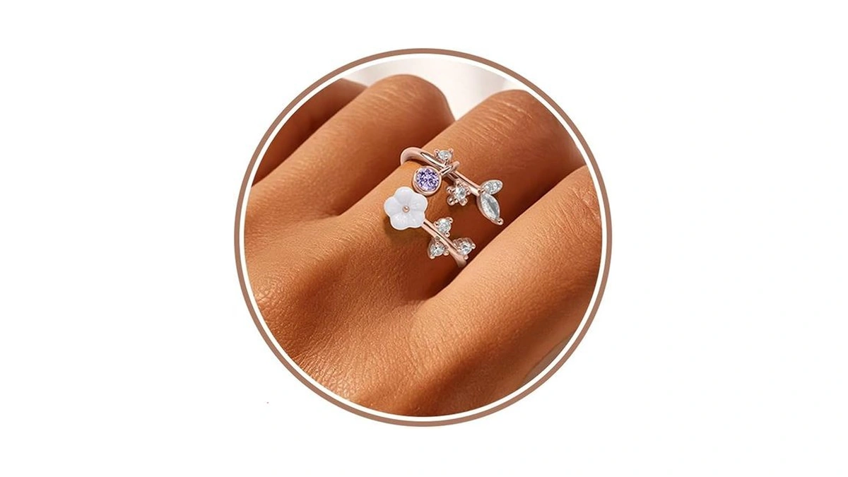 Gold Birthstone Rings For Women Non Tarnish Fashion Stackable Dainty