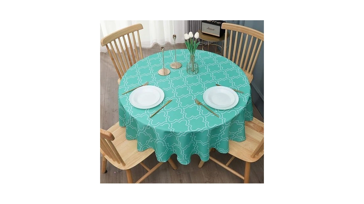 Aoohome Fabric Tablecloth, Spill-proof Water Repellent Table Cover Geometric Design