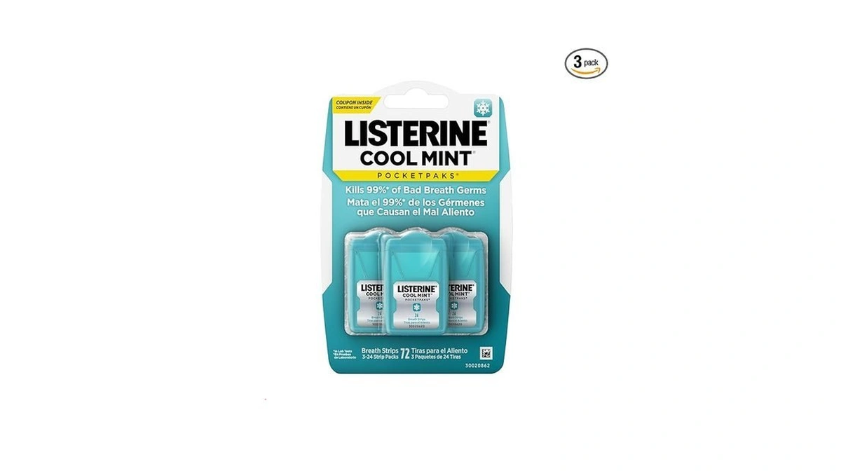 Listerine Travel Essentials Cool Mint Pocketpaks Breath Strips, Travel Size