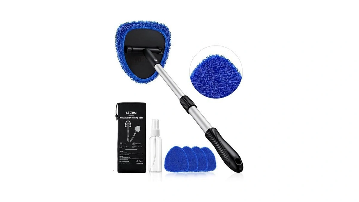 Astroai 21" Extra-long Windshield Cleaner Tool, Car Interior Detailing Cleaning